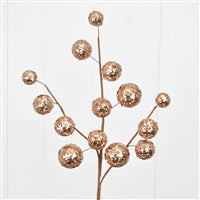 25'' Sequined Mixed Size Ball Spray in Champagne | QD