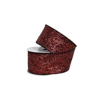 2.5" x 10YD Mixed Mica Sequin Ribbon in Red/Black | YT