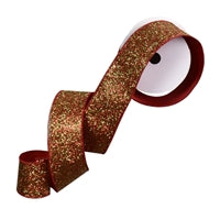 2.5" x 10YD Mixed Mica Sequin Ribbon in Red/Apple | YT