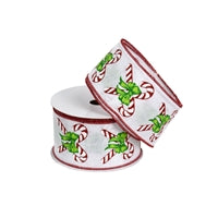 2.5" x 10YD Candy Cane with Bow Ribbon | YT