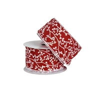 2.5" x 10YD Red with White Glitter Winter Berries | YT