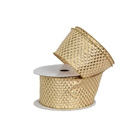2.5" x 10YD Embossed Metallic Gold Dot Ribbon | YT