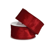 2.5" x 10YD Soft Velvet Scarlet Red Ribbon | YT