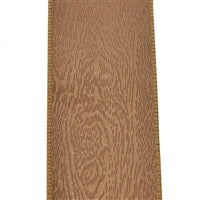 2.5" x 10YD Embossed Metallic Woodgrain Ribbon in Chocolate | YT