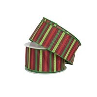 2.5" x 10YD Multi Stripe Ribbon Burgundy Red/Apple/Emerald | YT