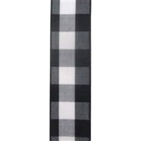 2.5" x 10YD Black and White Buffalo Plaid Ribbon | YT
