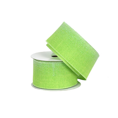 Vibrant Green Hombre Glitter Ribbon 2.5