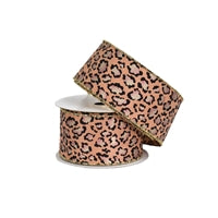 2.5" x 10YD Metallic Cheetah Print Rose Gold | YT