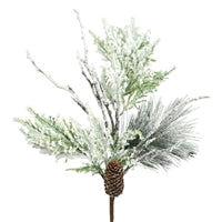 31.5" Frosted Pine Tips / Cypress Leaves / Pine Cone Spray | QS