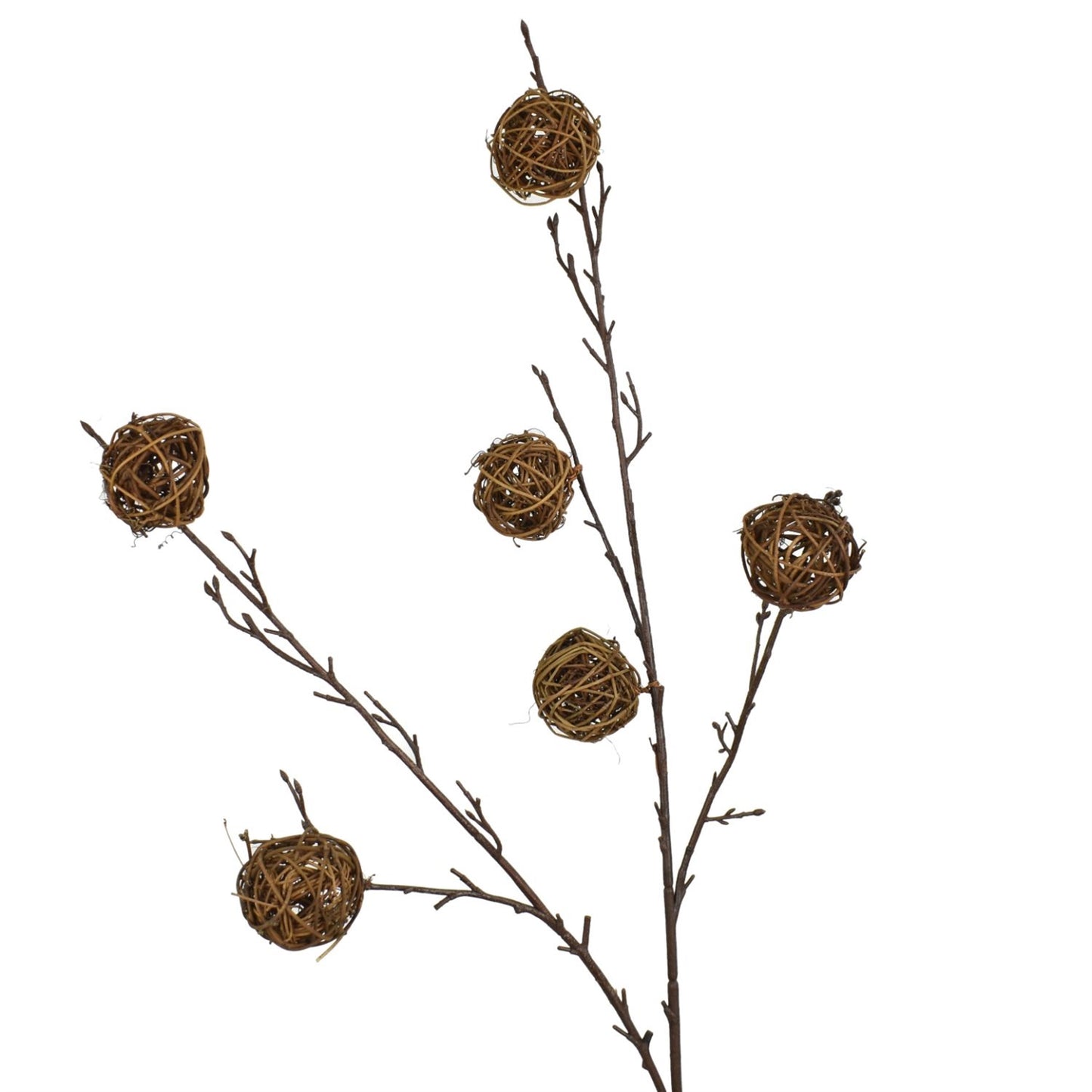 38" Natural Twigs Rattan Ball Spray in Brown | QS