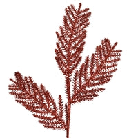 30" Glitter Fern Spray in Red | QS