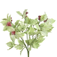 19" Frosted Holly Bush with Red Berries | QS