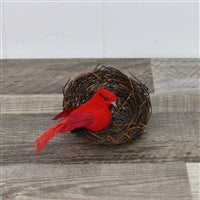 Cardinal in Nest with Clip