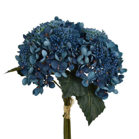 12" Hydrangea Seeded Bouquet in Teal | XJE