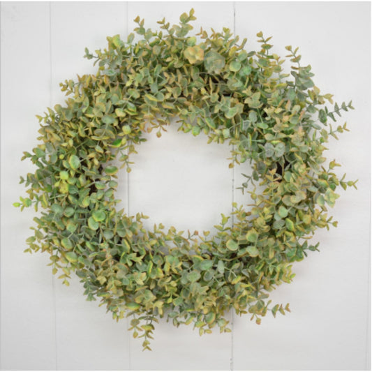 18.5” Green / Orange Gunnii Eucalyptus Wreath | XJE