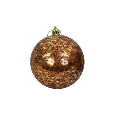 4” Faux Mercury Glass Ball Ornament in Gold | XJB