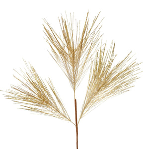 25" Metallic Long Needle Pine Spray in Gold | XJ