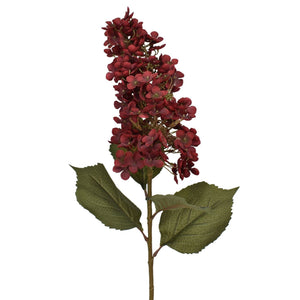 38” Panicle Single bloom Hydrangea Stem in Burgundy | XJE