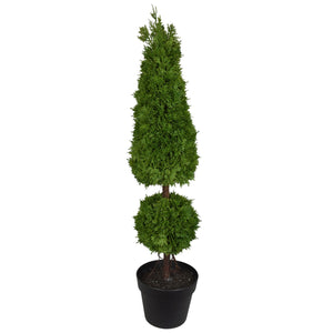 35" Potted Fresh Touch Cypress Cone / Ball Topiary | XJ