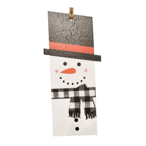 Snowman with Plaid Scarf and Top Hat Ornament | QG