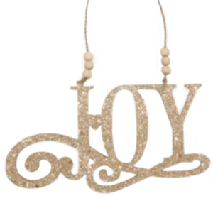 "Joy" Scroll Ornament - Champagne | QG