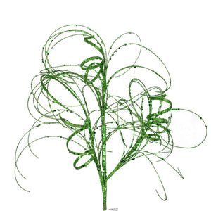 20" Squiggly Winter Spray in Green | QG