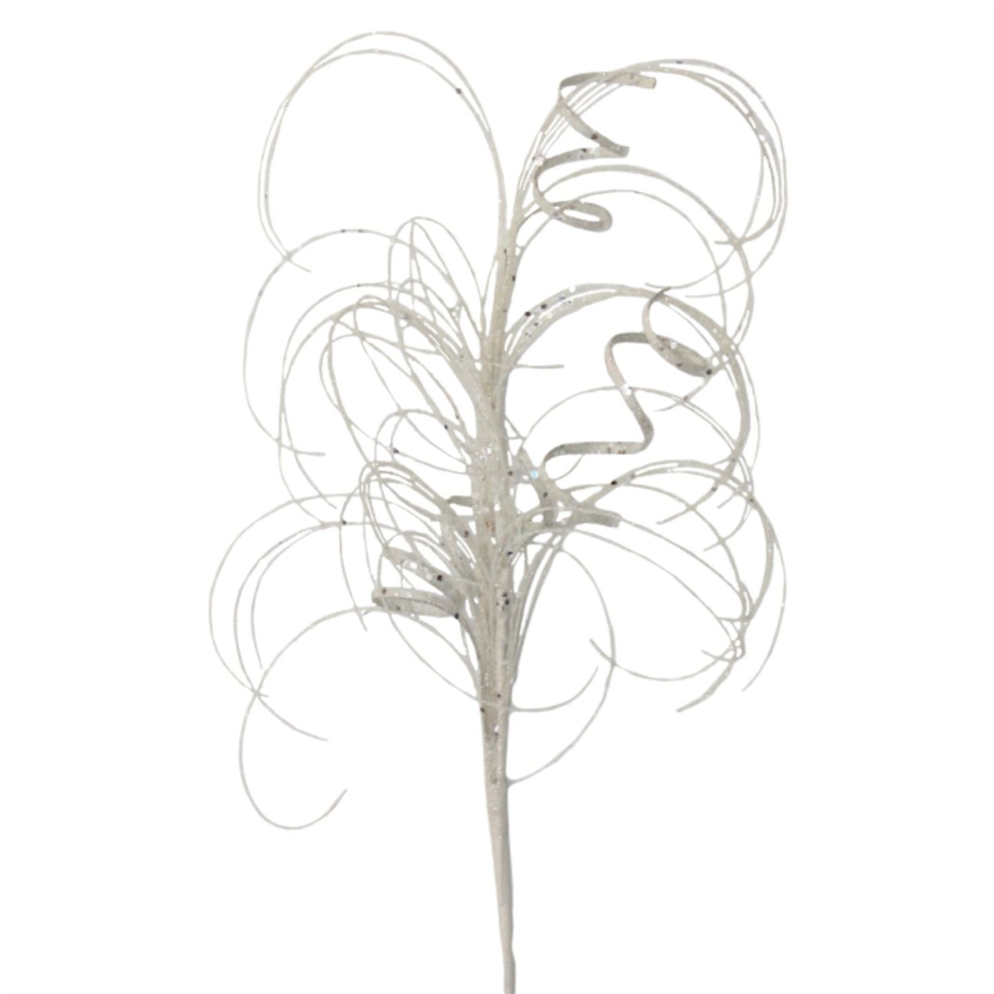 20" Squiggly Winter Spray - White | QG