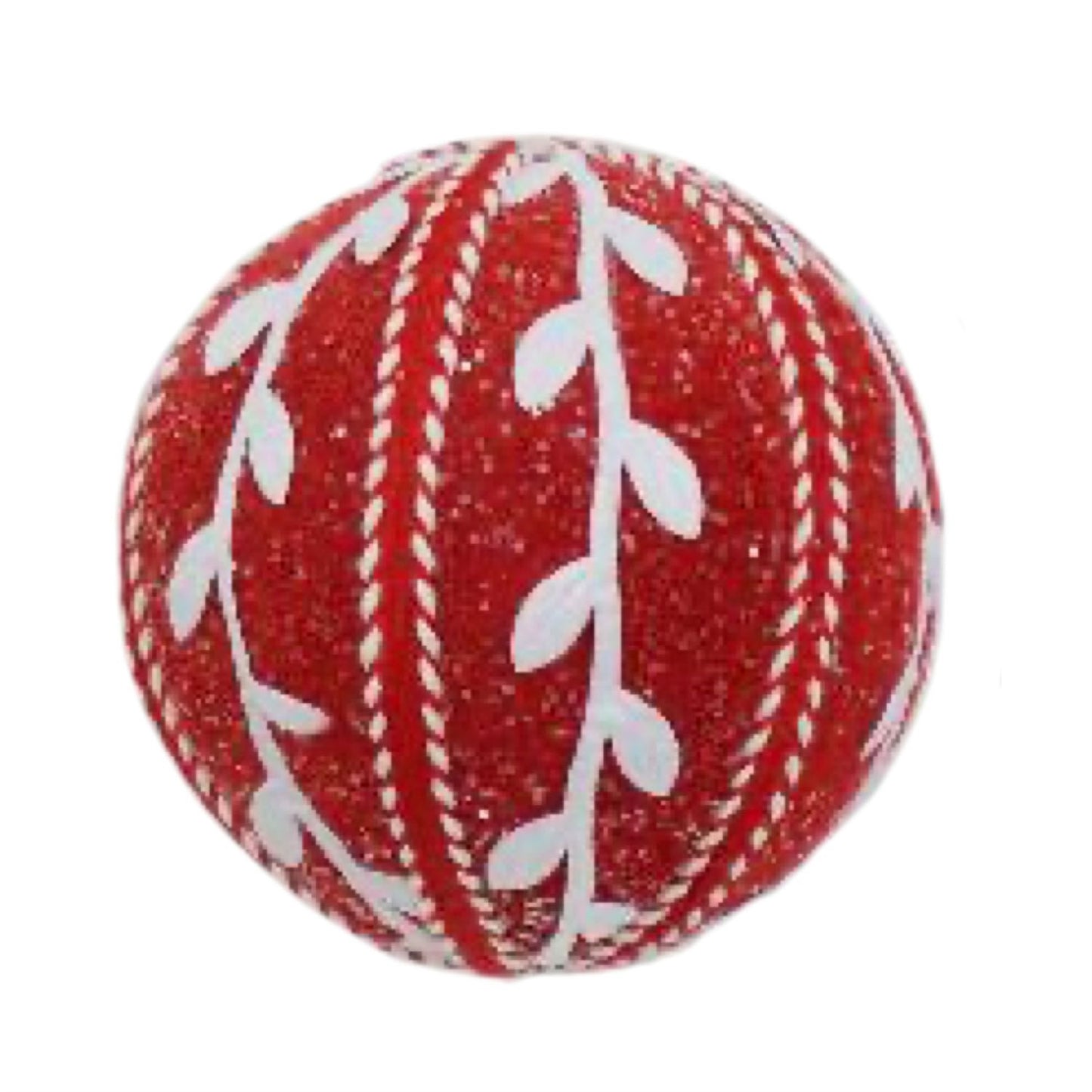 4" Vine Patterned Ball in Red/White | TA