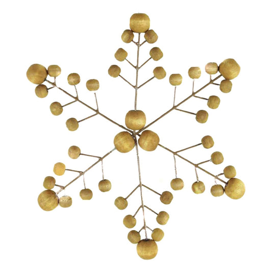 7" Wire and Wood Snowflake Ornament in Natural | TA