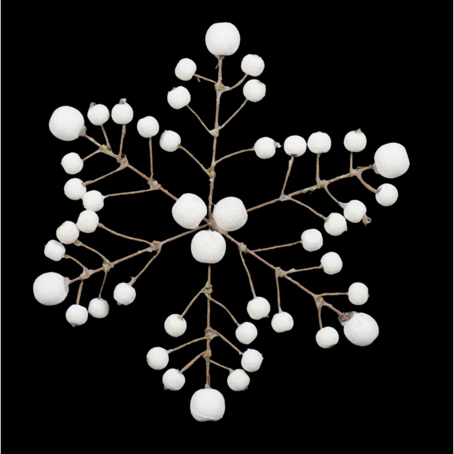 7" Wire and Wood Snowflake Ornament in White | TA