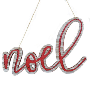 8.25" X 6" The First "Noel" Ornament in Red/Silver | TA