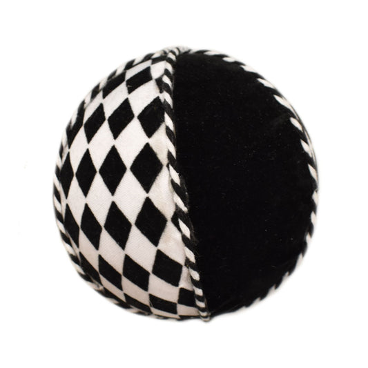 4" Black and White Diamond Ball Ornament | TA