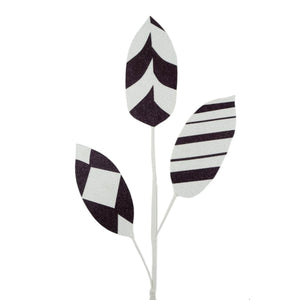 30" Modern Pattered Eva (Foam) Magnolia Leaf - Black/White | TA