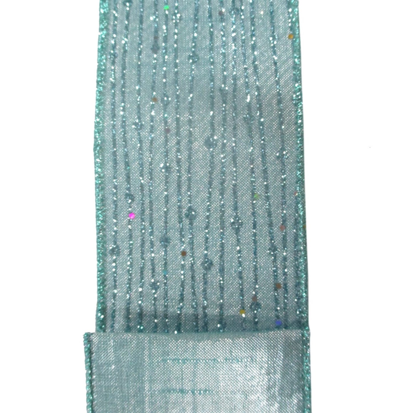 Aqua Striped Dot Ribbon 2.5" x 10yd