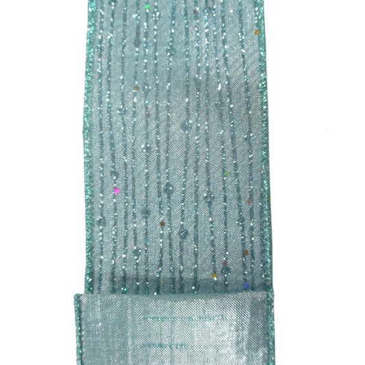 Aqua Striped Dot Ribbon 2.5" x 10yd