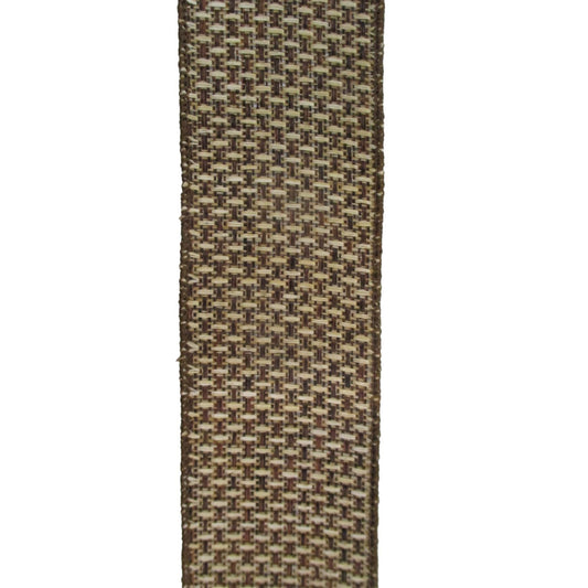 Brown and Tan Woven Ribbon 2.5" x 10yd