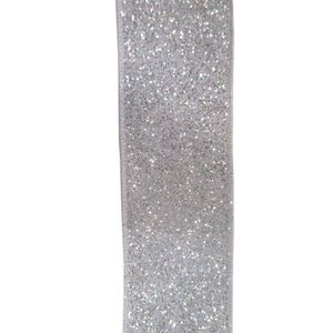 David Christopher's  WA BAM Glitter White/Silver Ribbon 2.5 x 10yd