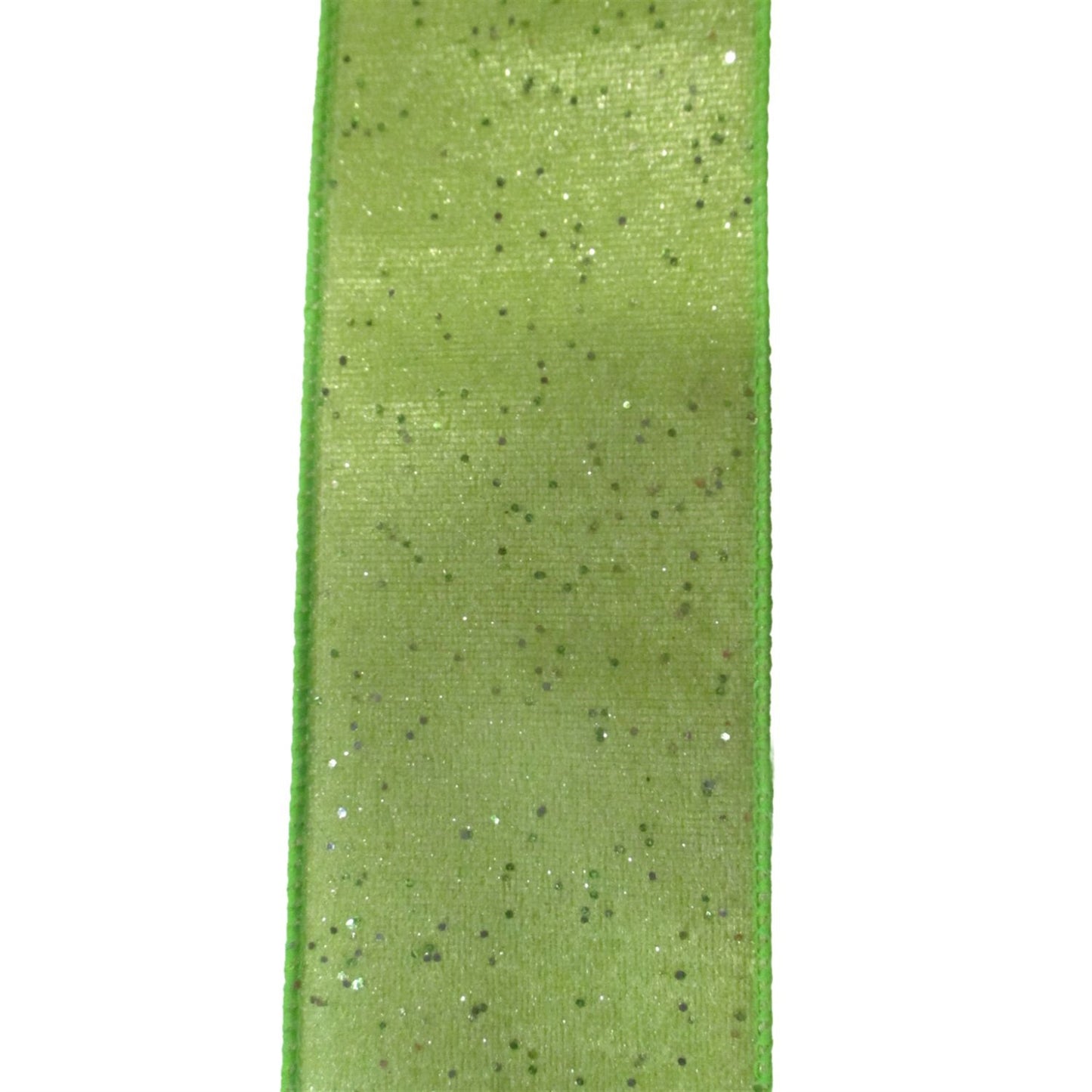 Christmas Lime Sparkle Ribbon 2.5" x 10yd