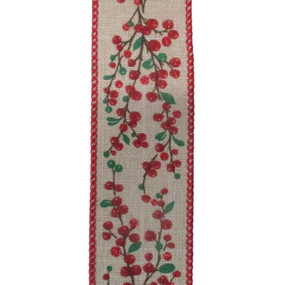 Woodland Sparkle Berry Ribbon 1.5" x 10yd