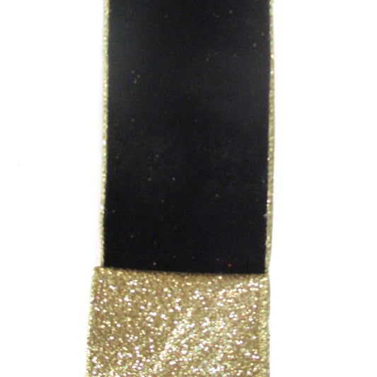 Majestic Black Velvet With Gold Edge Ribbon 2.5" x 10yd