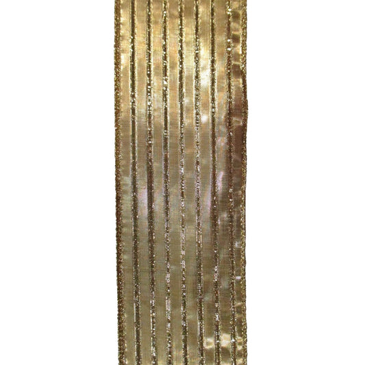 Metallic Gold Stripe Ribbon 2.5" x 10yd | YT