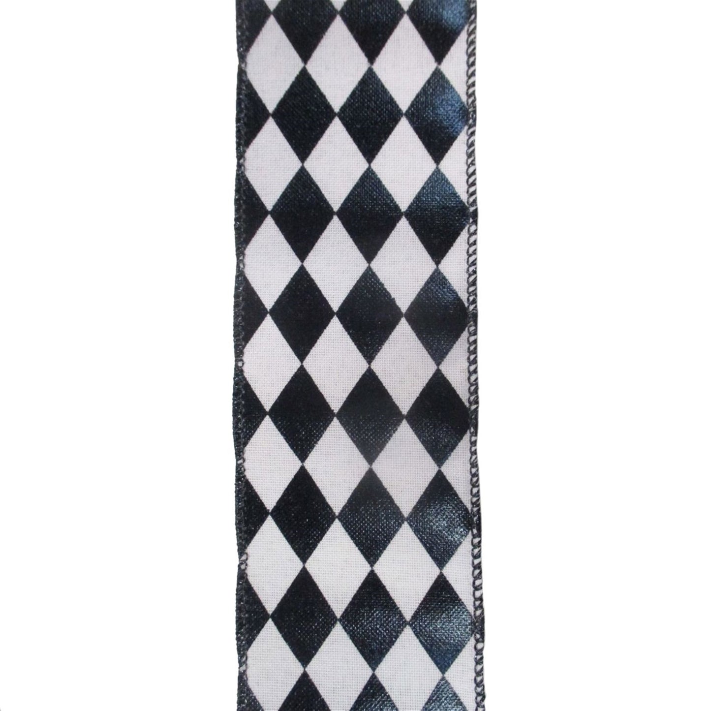 Black and White Diamond Checked Ribbon 2.5" x 10yd YT22