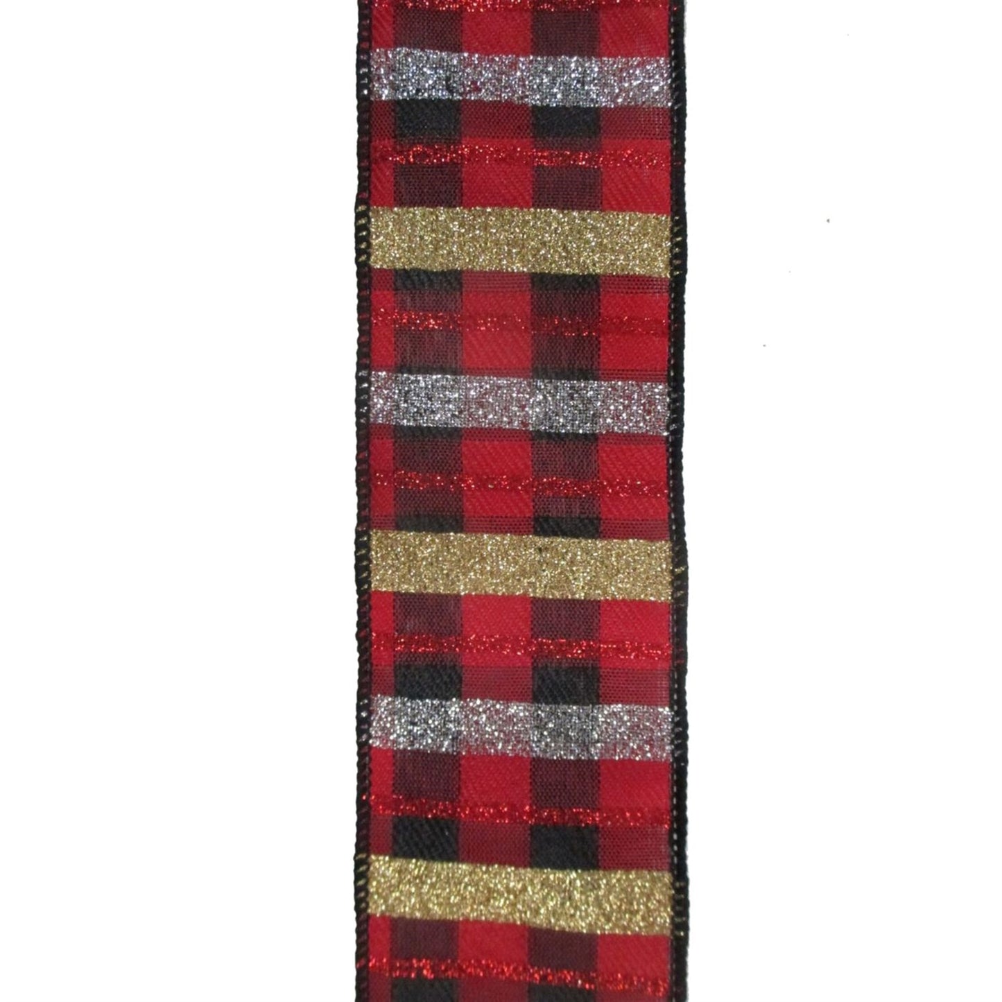 Nutcracker Suite Suite Striped Check Ribbon 2.5" x 10yd | YT