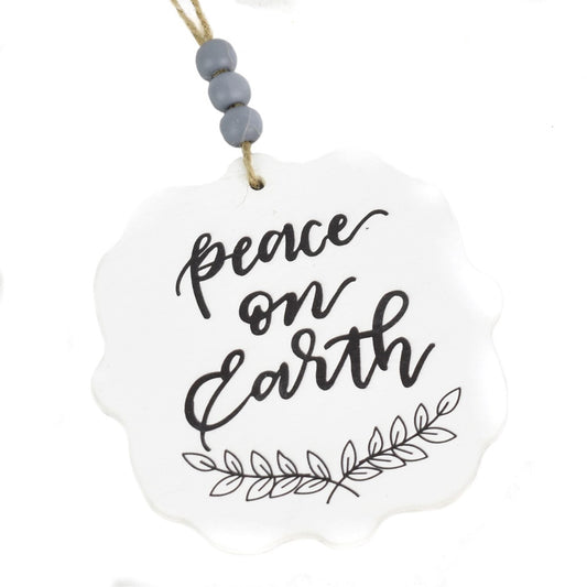 4" x 4" "Peace on Earth" with Beads Ornament | QG