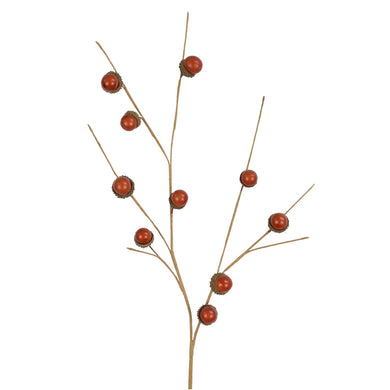 23” Miniature Acorn Spray in Red/Natural | BF