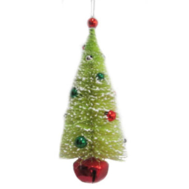 7'' Retro Ball Tree Ornament with Bell | FY