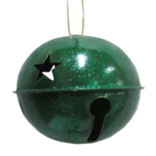 3.5'' Metallic Sparkle Bell Ornament in Deep Green | FY