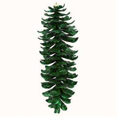 14'' Metallic Sparkle Sugar Pine Cone in Emerald | FY