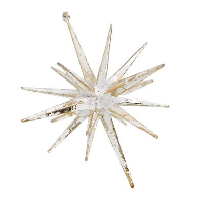 6'' 3D Shooting Star Ornament in White with Gold | FY