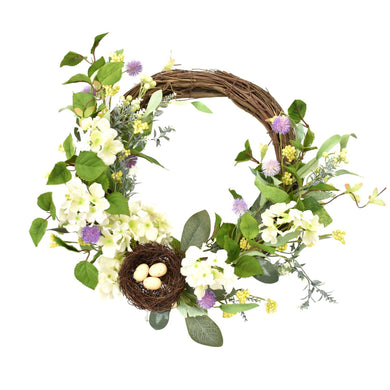 22” Wild Fields Thistle Hydrangea Wreath | QDE